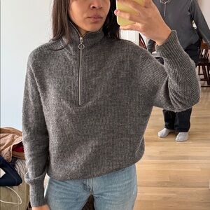 Quince Charcoal Turtleneck Sweater